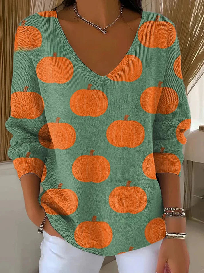 Béatrice – Colourful Jumper with V-Neck