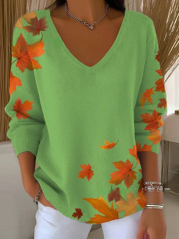Béatrice – Colourful Jumper with V-Neck