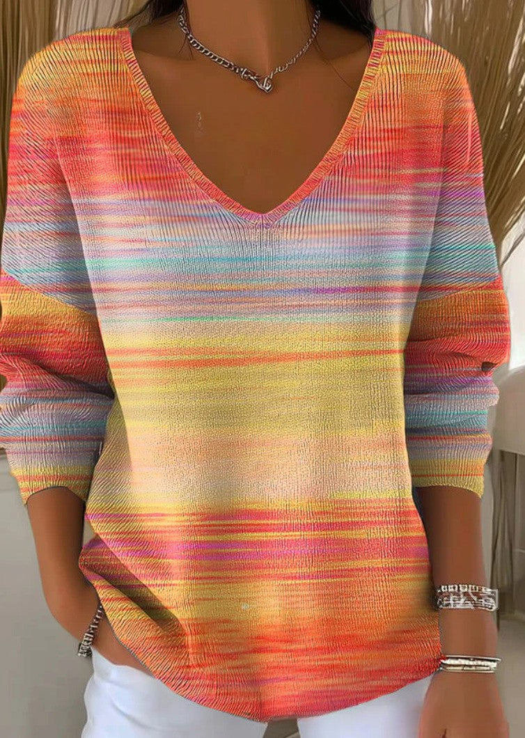Béatrice – Colourful Jumper with V-Neck