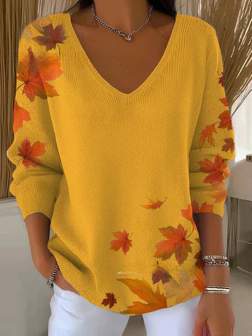 Béatrice – Colourful Jumper with V-Neck