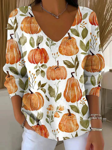 Béatrice – Colourful Jumper with V-Neck