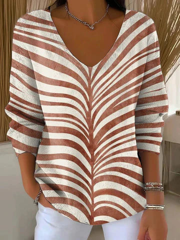 Béatrice – Colourful Jumper with V-Neck