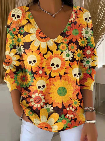 Béatrice – Colourful Jumper with V-Neck