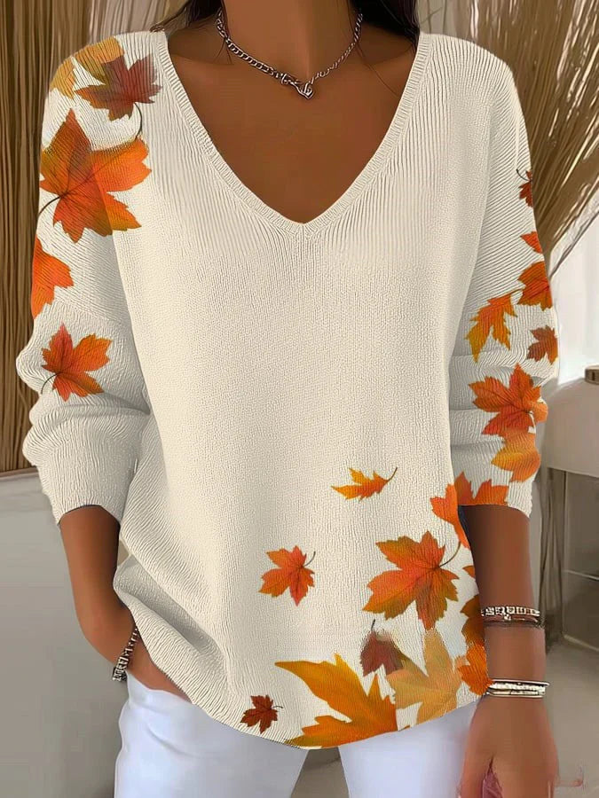 Béatrice – Colourful Jumper with V-Neck