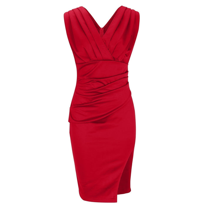 Bella | Fitted Dress with V-Neck and Slit