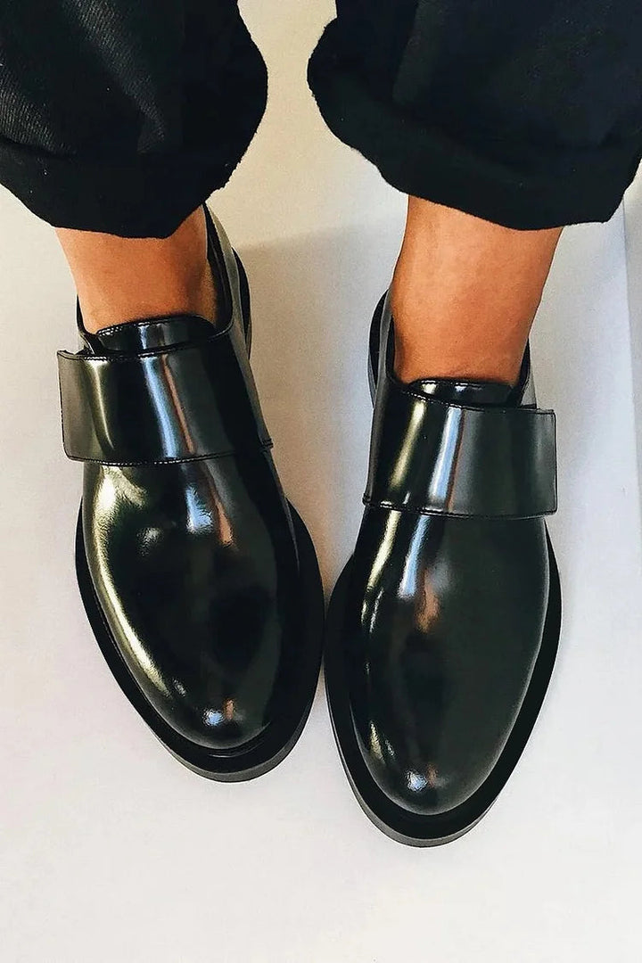 Loane | Shiny Strap Loafers