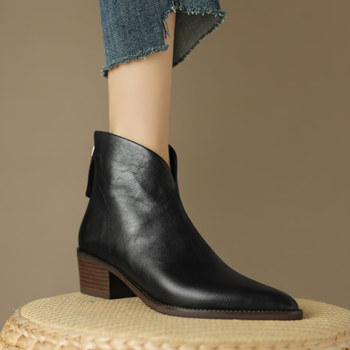 Camilla | Luxury Ankle Boots with Low Heel