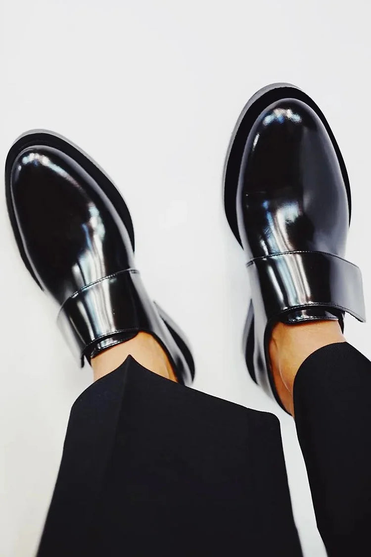 Loane | Shiny Strap Loafers