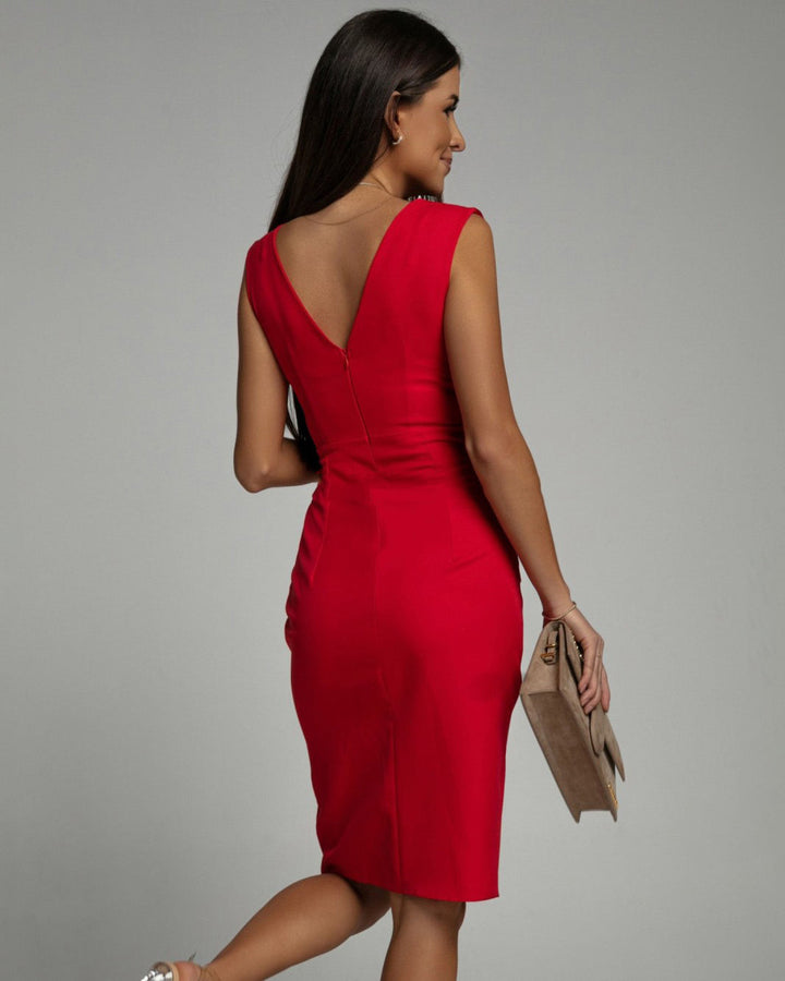 Bella | Fitted Dress with V-Neck and Slit