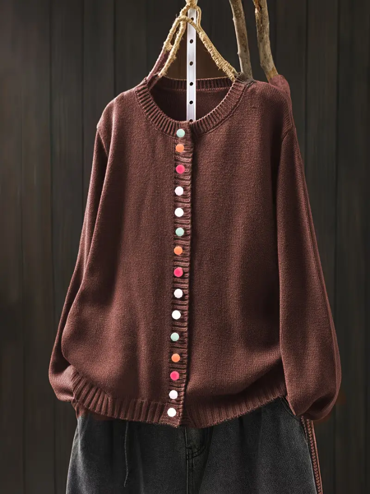 Hellen | Colored Button Cardigan