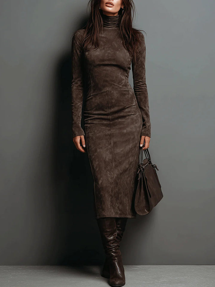 Sabrina | Suede Midi Dress