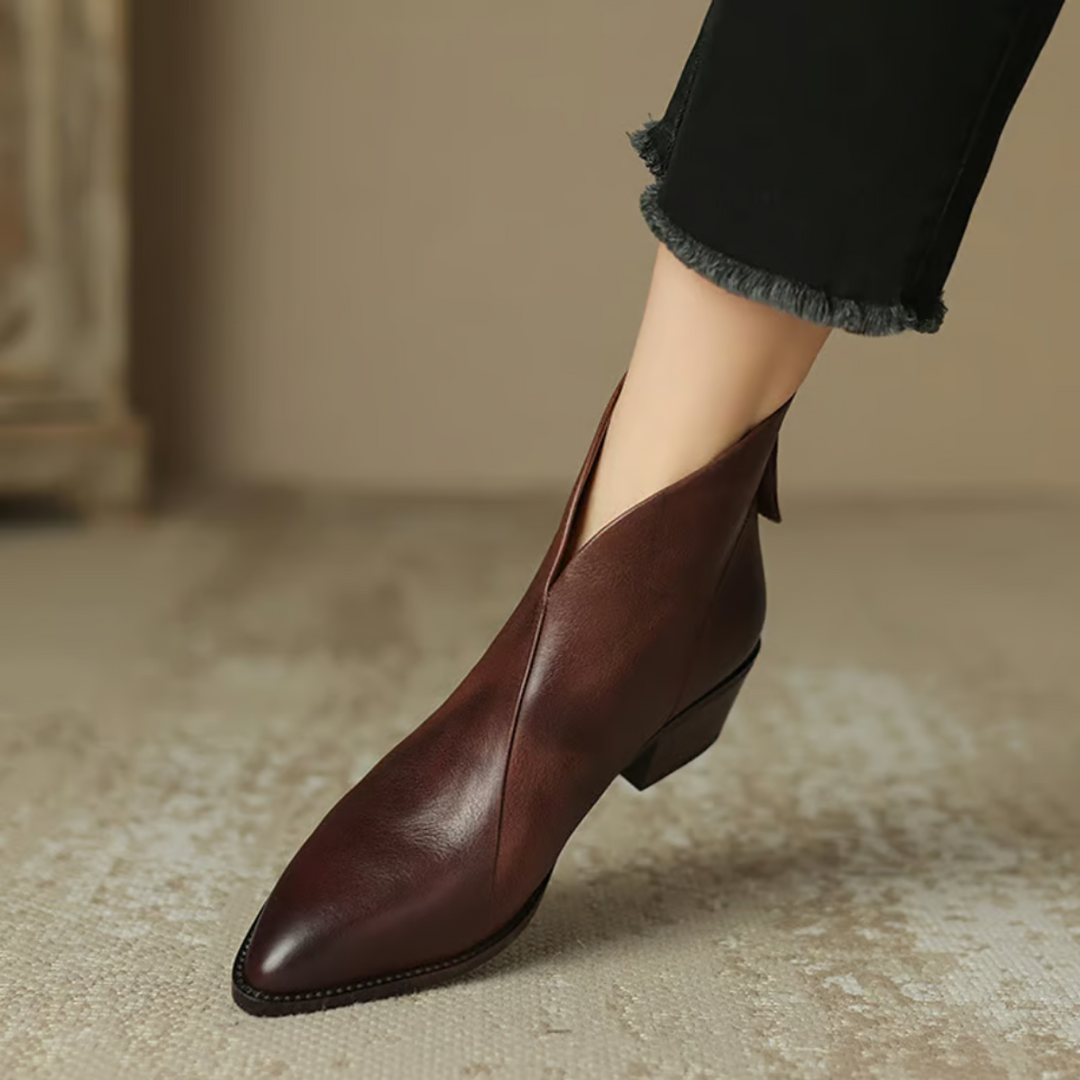 Camilla | Luxury Ankle Boots with Low Heel