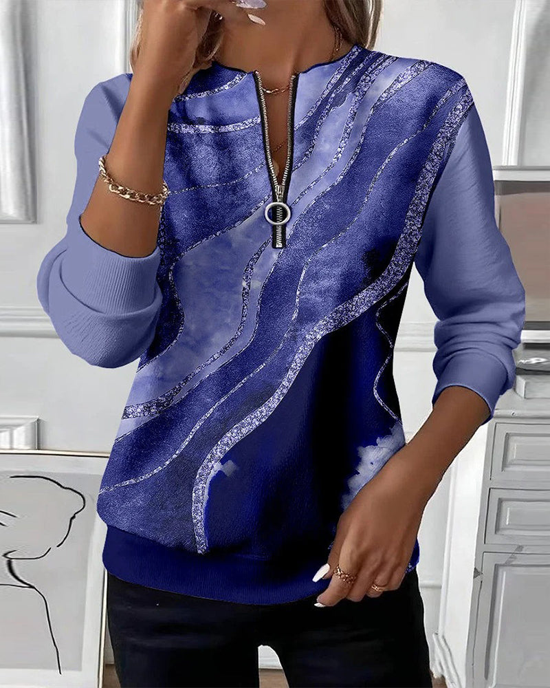 Lacy | Half Zip With Vintage Print