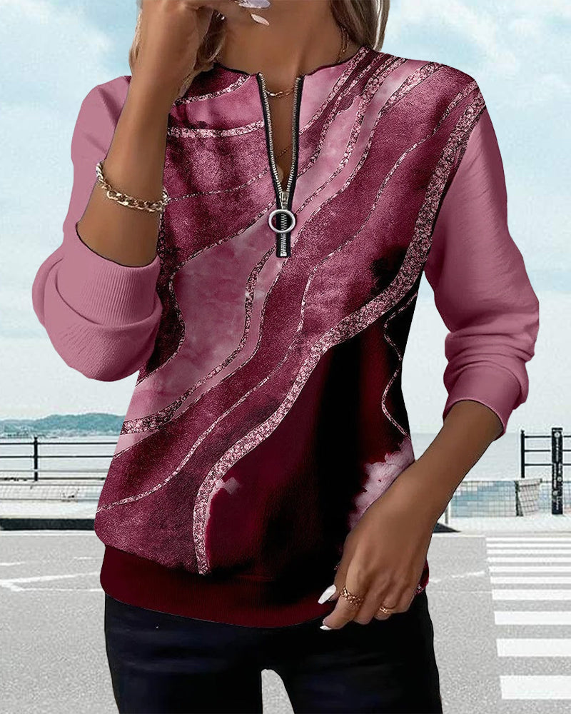 Lacy | Half Zip With Vintage Print