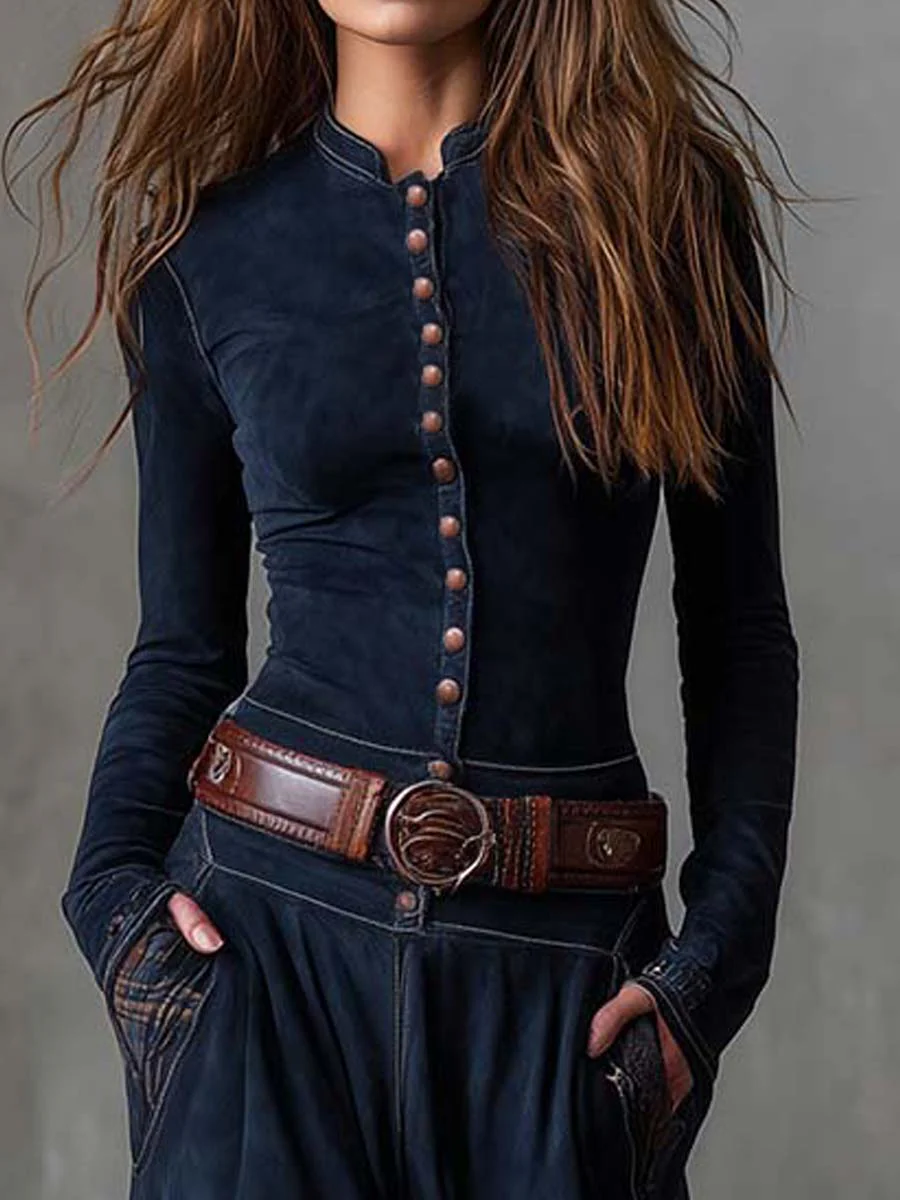 Runa | Vintage Dress with Check Panels