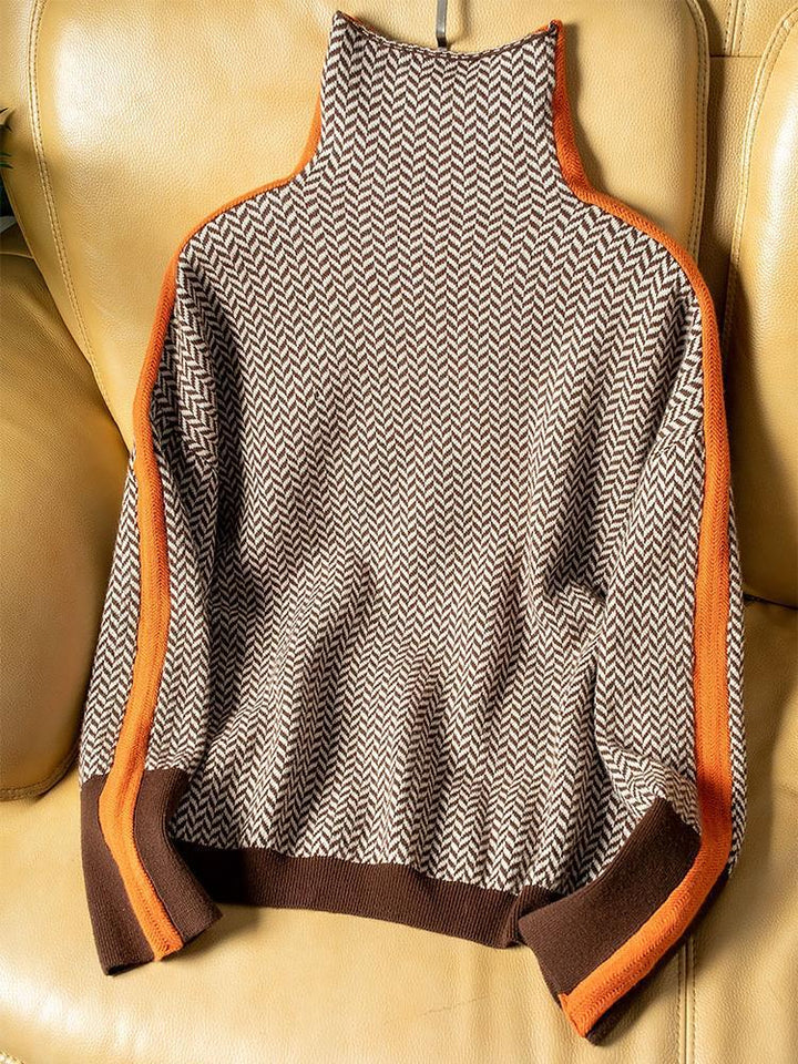 Lizzy | Striped High Collar Knit