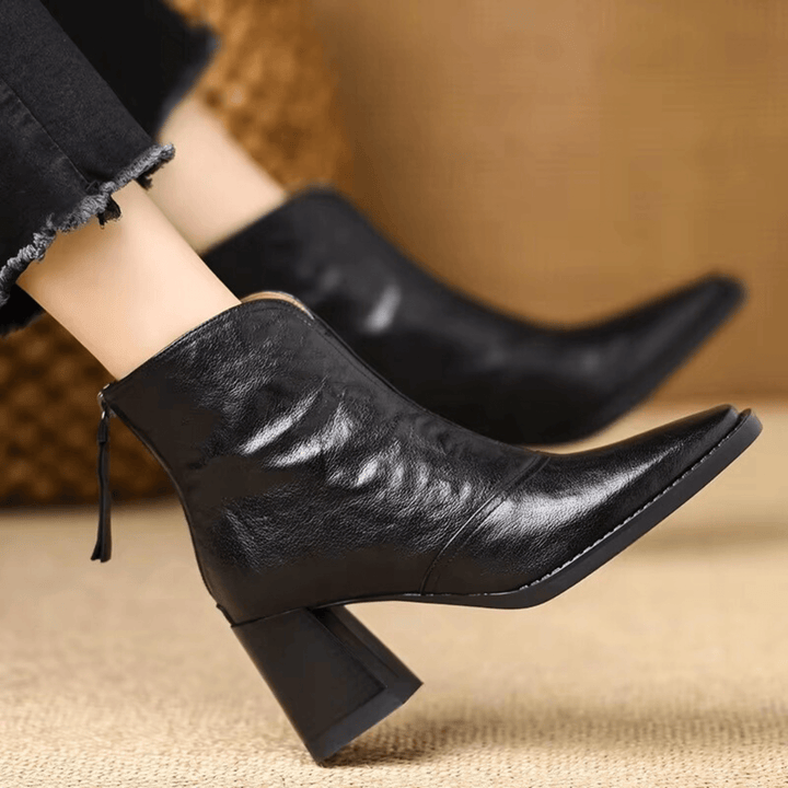 Claire | Luxury Ankle Boots with Mid Heel