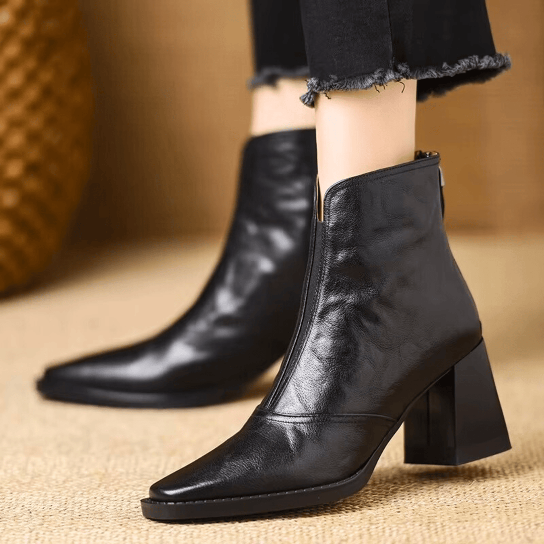 Claire | Luxury Ankle Boots with Mid Heel