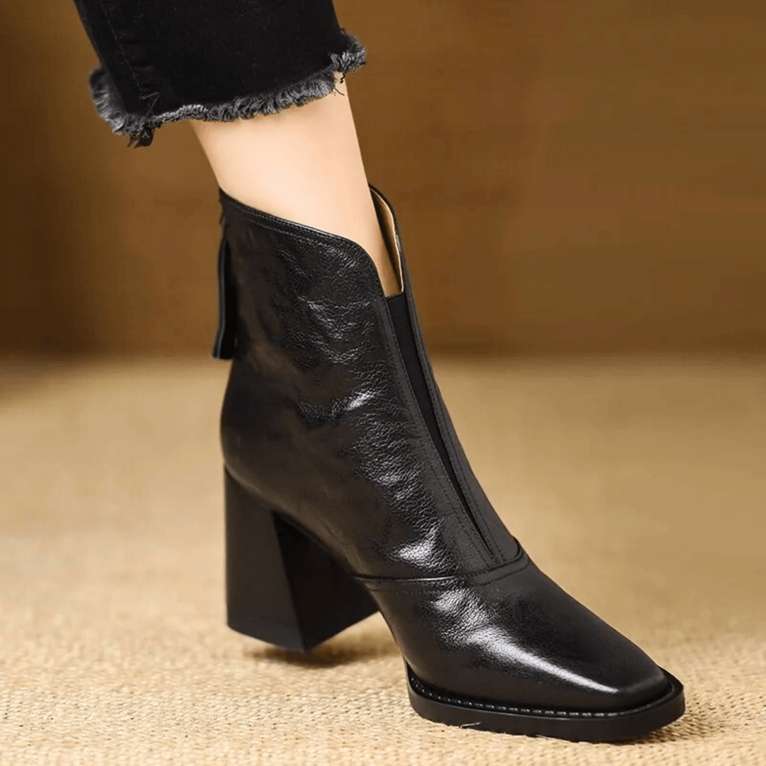 Claire | Luxury Ankle Boots with Mid Heel
