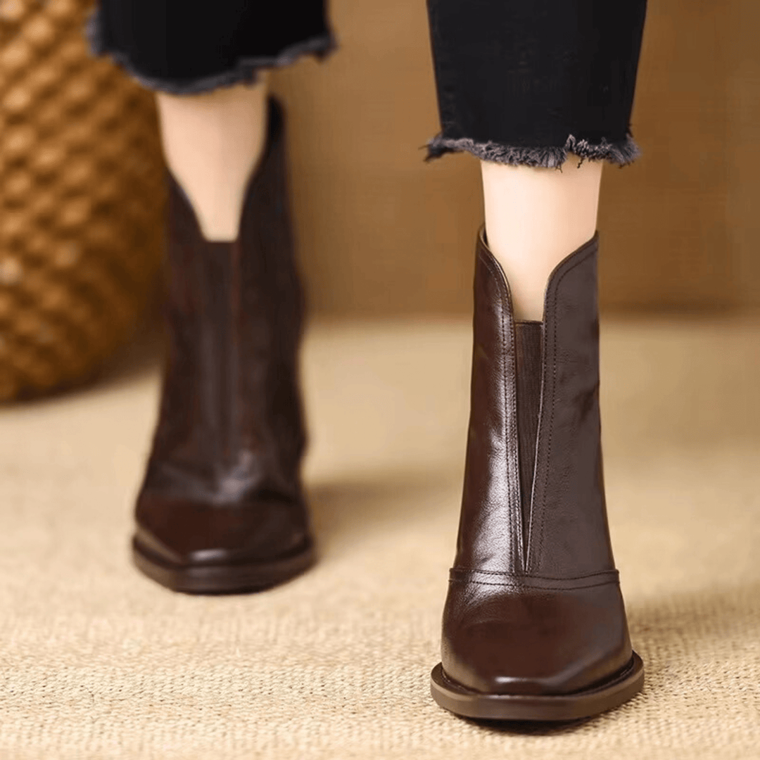 Claire | Luxury Ankle Boots with Mid Heel