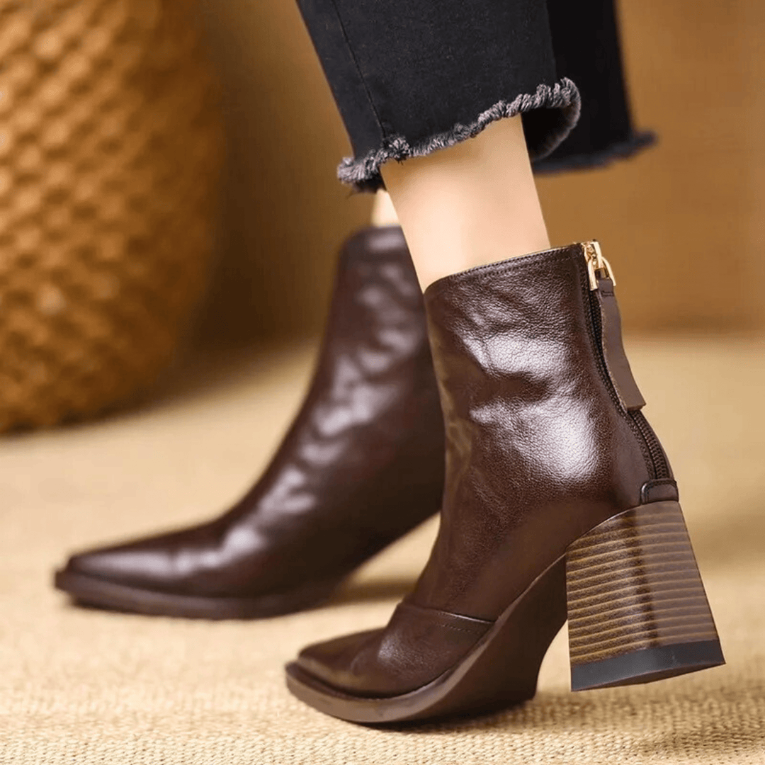 Claire | Luxury Ankle Boots with Mid Heel