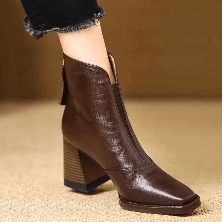 Claire | Luxury Ankle Boots with Mid Heel