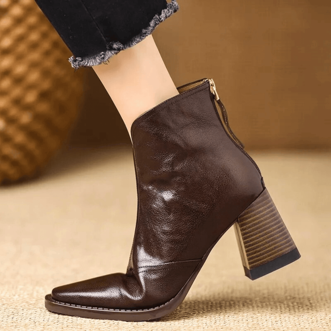 Claire | Luxury Ankle Boots with Mid Heel